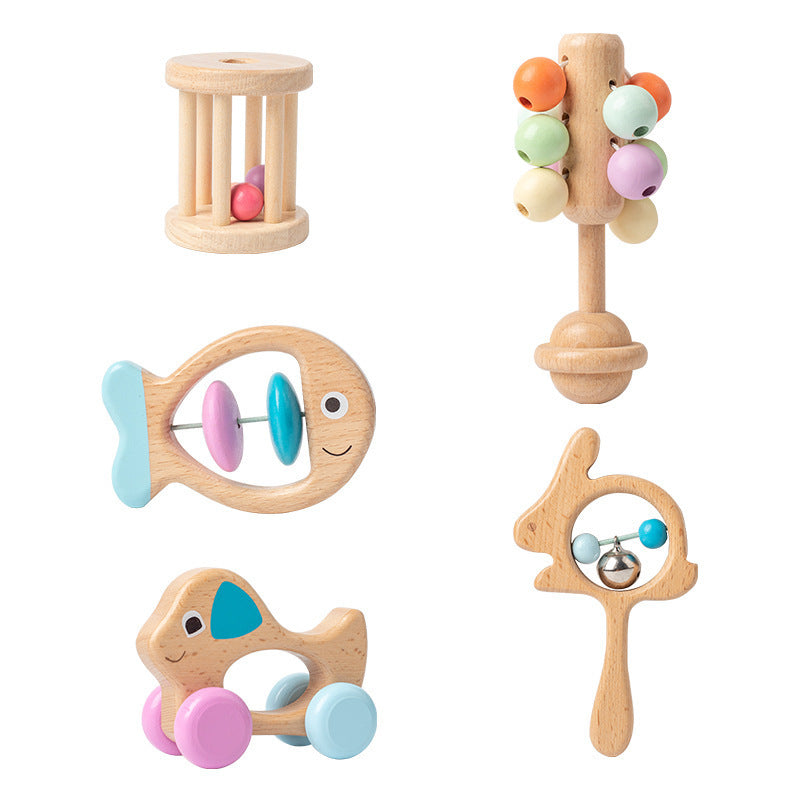 Wooden Baby Toy Set – Colourful 5-Piece Collection