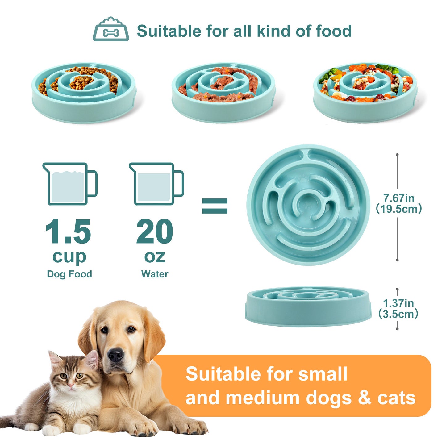 Silicone Slow Feeder Pet Bowl – Anti-Choking Puzzle Design for Healthy Eating