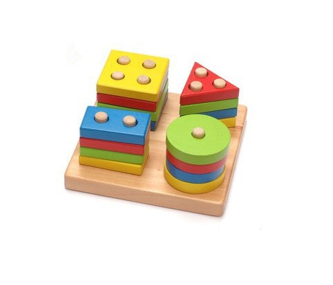 Wooden Geometric Puzzle – Educational Toy for Toddlers