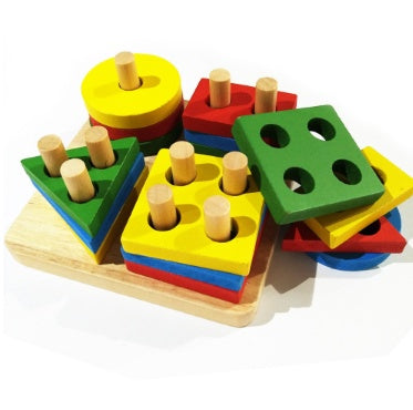 Wooden Geometric Puzzle – Educational Toy for Toddlers