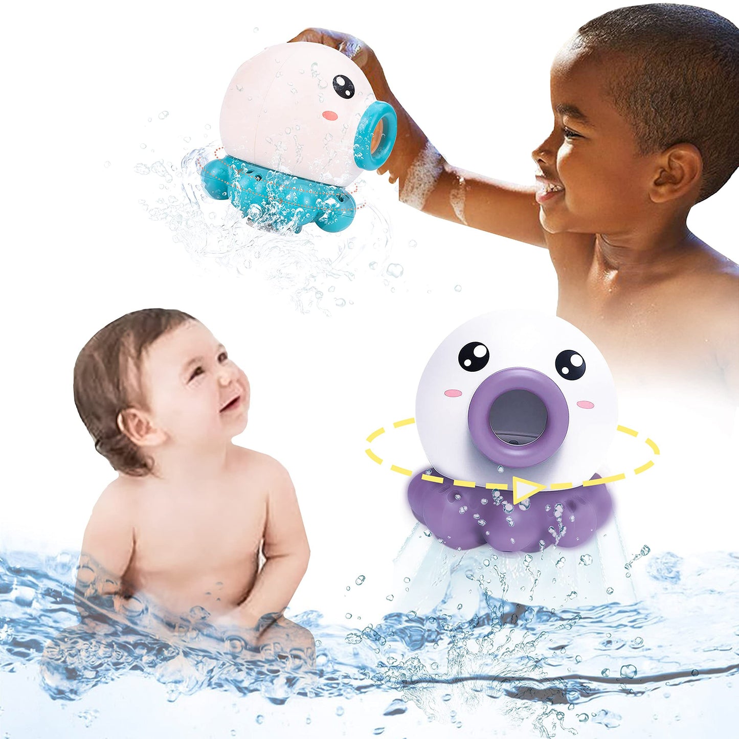 Octopus Fountain Bath & Water Toy – Rotating Sprinkler for Kids
