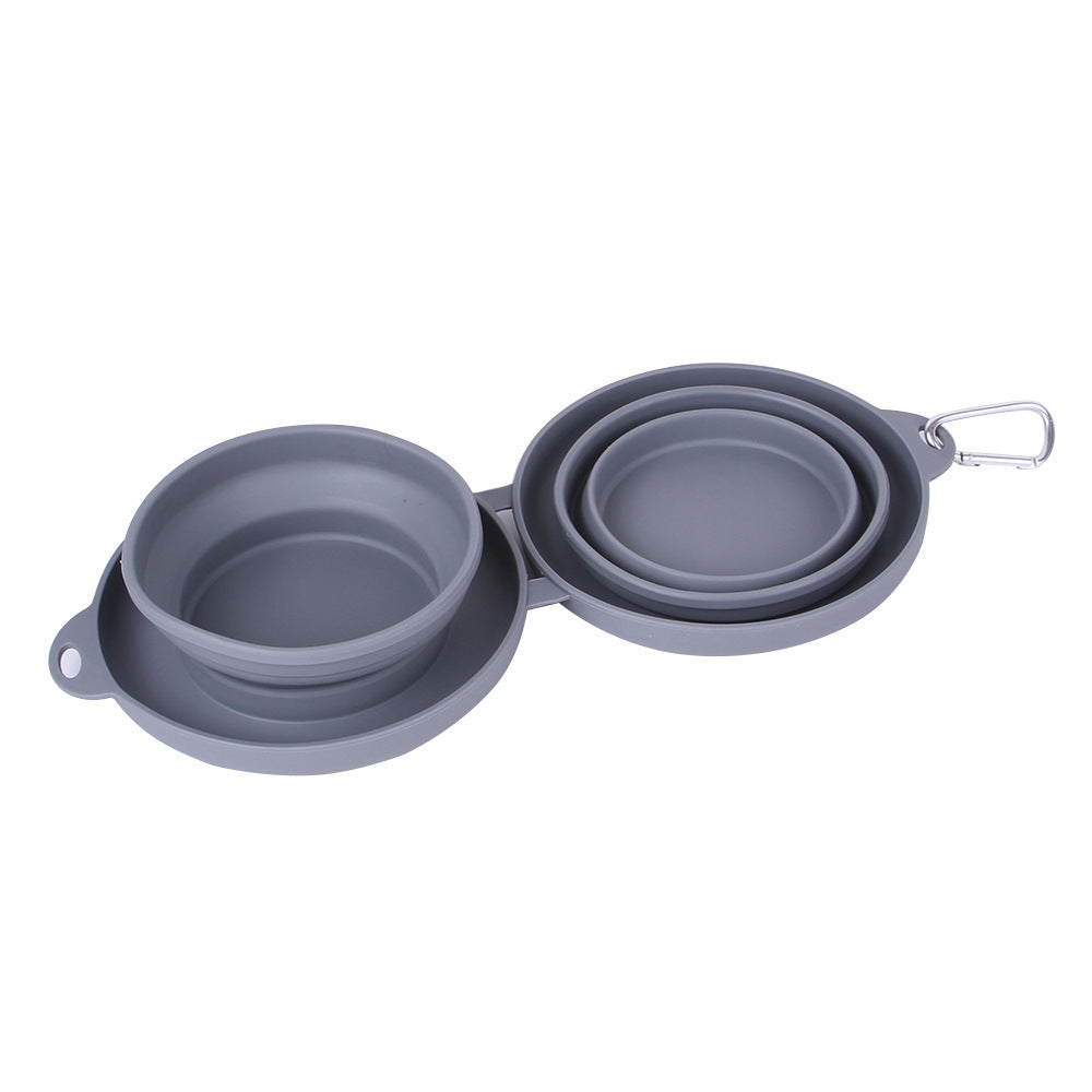 Double Collapsible Dog Food & Water Bowl