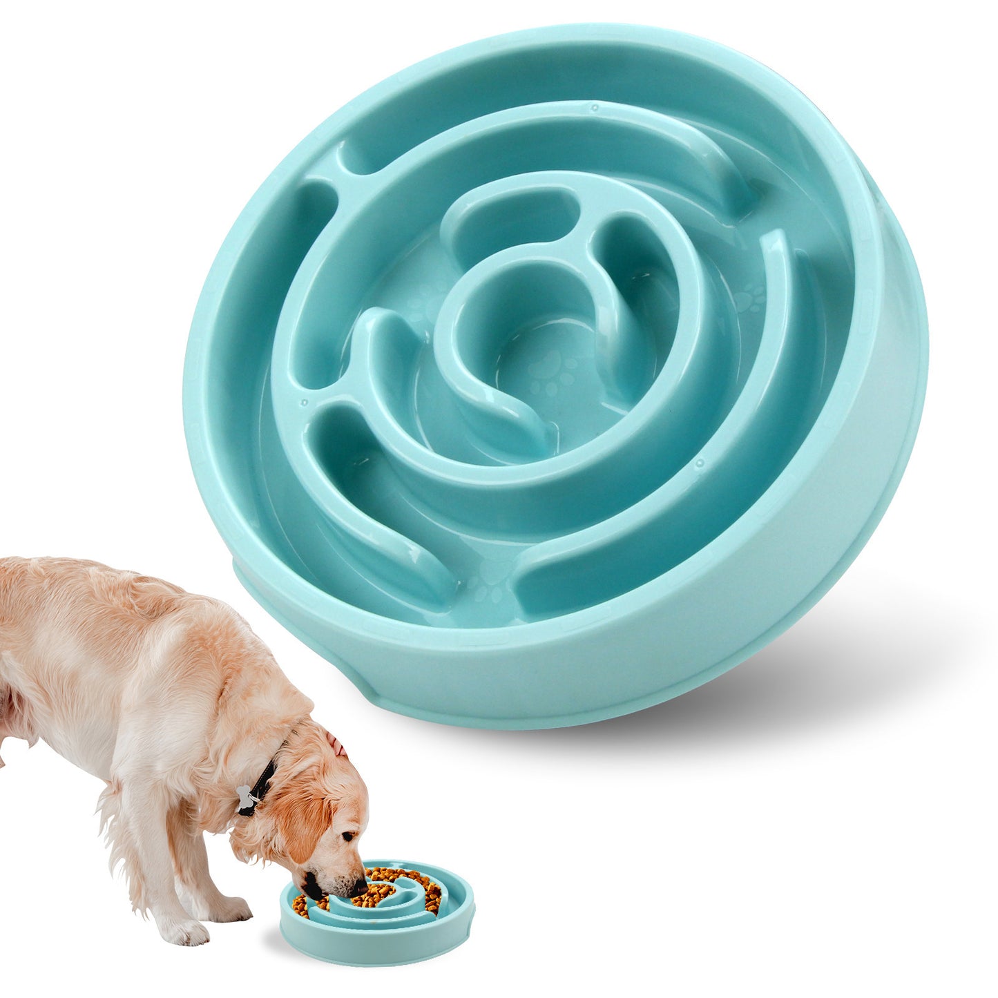 Silicone Slow Feeder Pet Bowl – Anti-Choking Puzzle Design for Healthy Eating