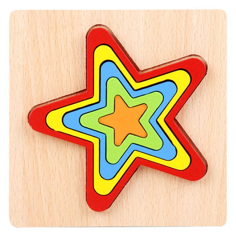 Colourful Wooden Shape Puzzles