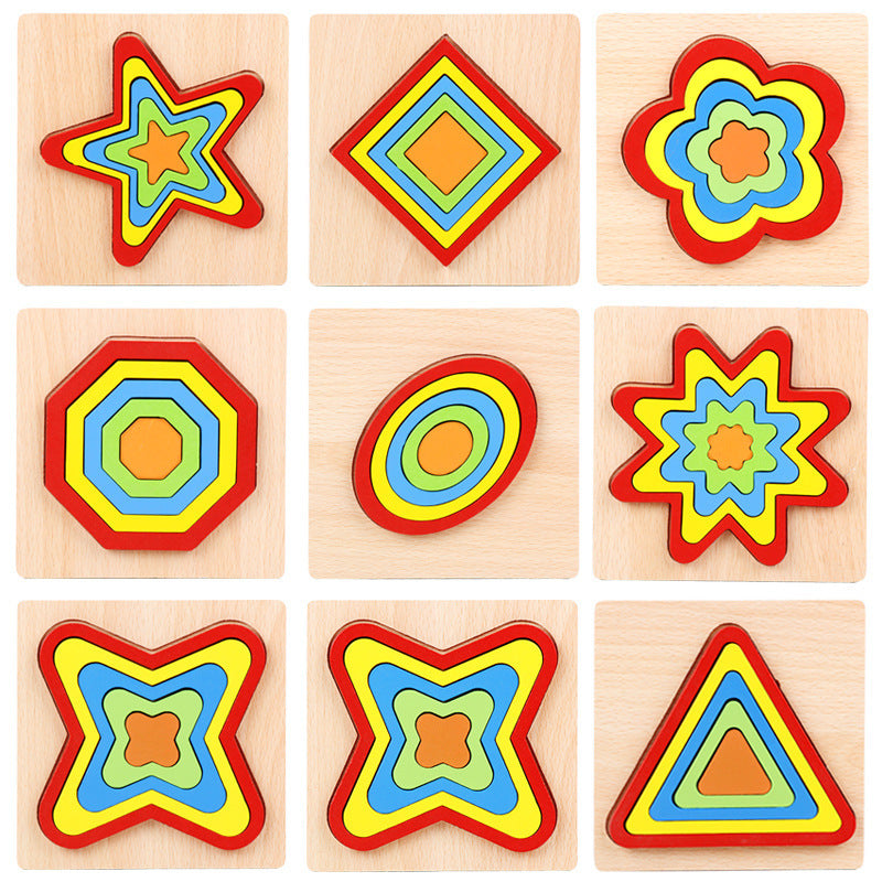 Colourful Wooden Shape Puzzles