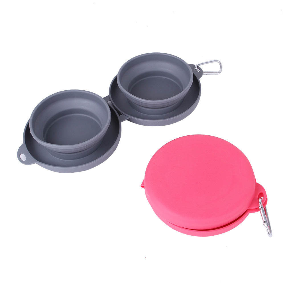 Double Collapsible Dog Food & Water Bowl