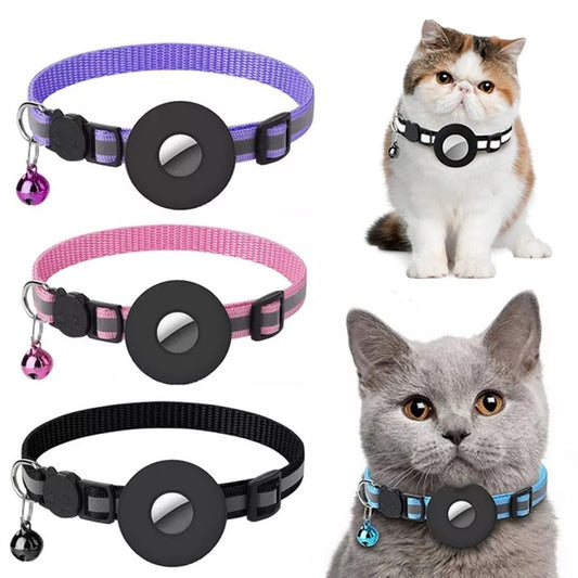 Waterproof AirTag Pet Collar – Nylon Tracker Holder for Cats & Dogs