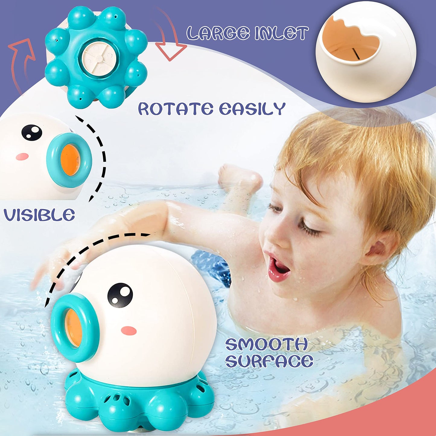 Octopus Fountain Bath & Water Toy – Rotating Sprinkler for Kids