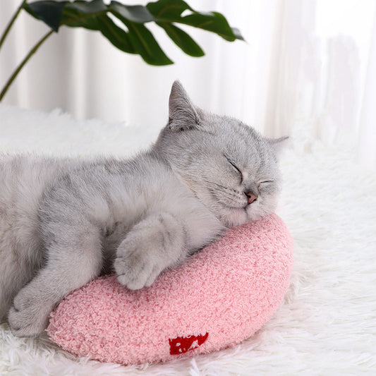 U-Shaped Cat Pillow – Soft, Sounding Sleep Cushion for Neck Support & Deep Rest