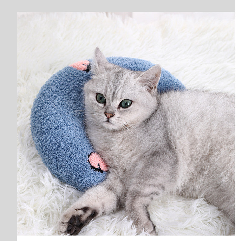 U-Shaped Cat Pillow – Soft, Sounding Sleep Cushion for Neck Support & Deep Rest