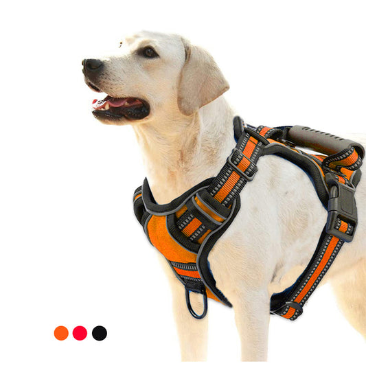 Adjustable No-Pull Reflective Dog Harness – Breathable, Secure & Comfortable Fit